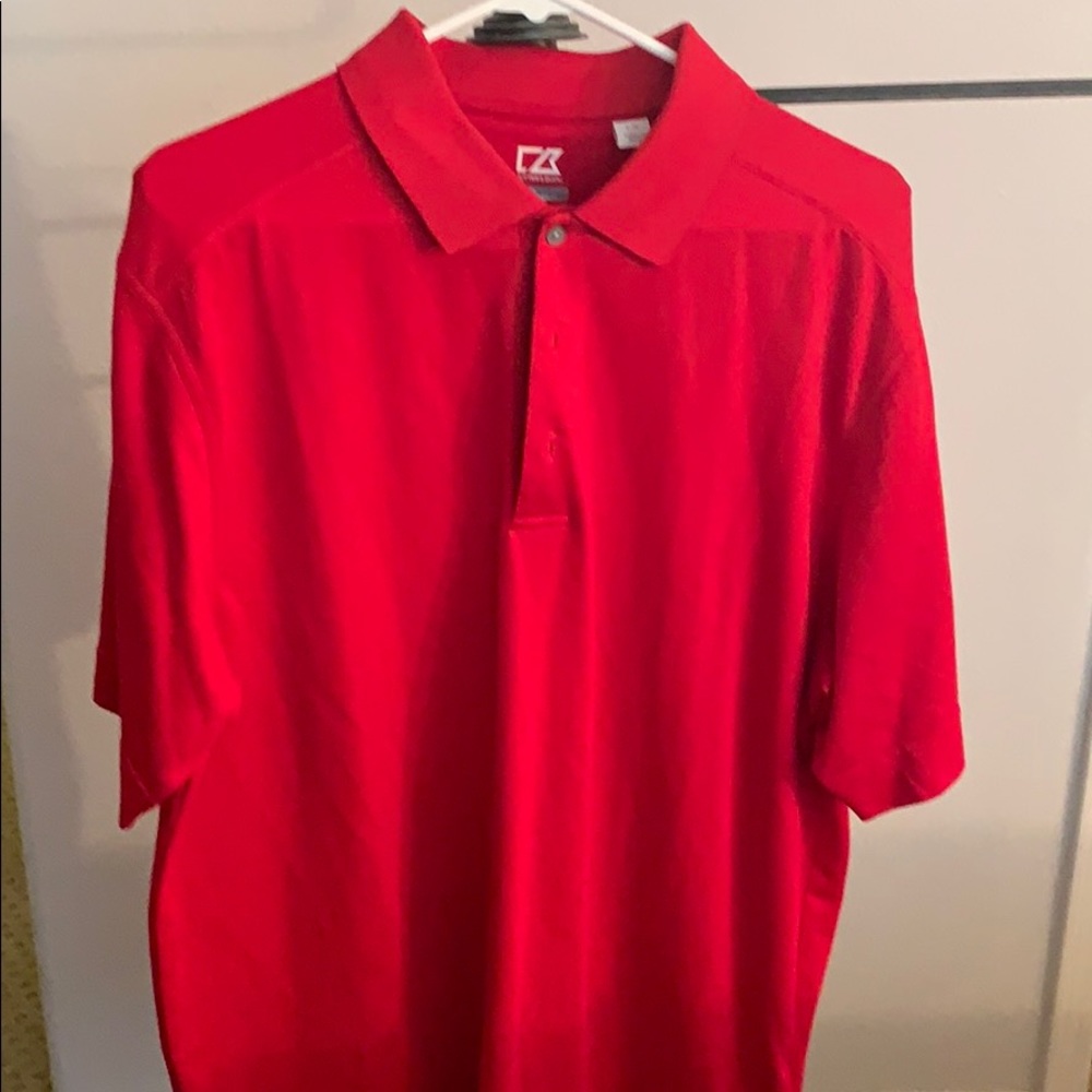 Men’s red polo shirt